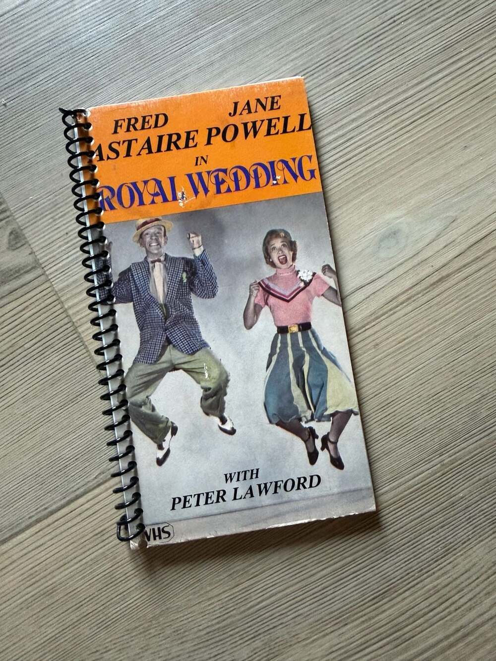 Vintage Royal Wedding (1951) Fred Astaire and Jane Powell VHS Upcycled Notebook